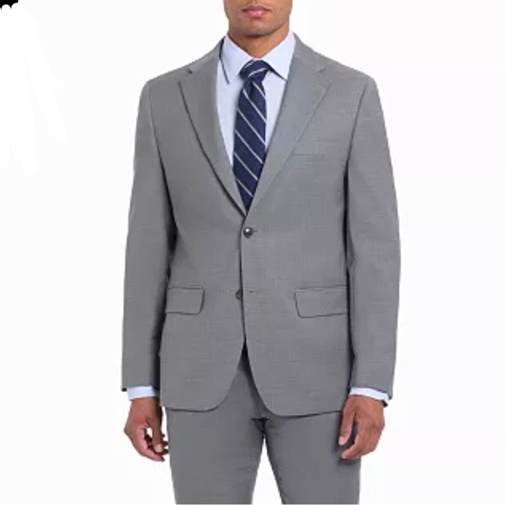 Tommy Hilfiger Men Blazer Size 42 L Peral Gray Two Button Suit Separate Jacket